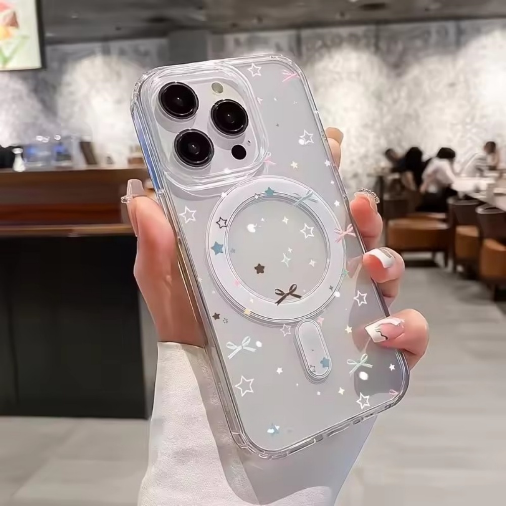 Star Bow Print Clear Phone Cas - Clear Shockproof Bumper Case ulasan dan harga