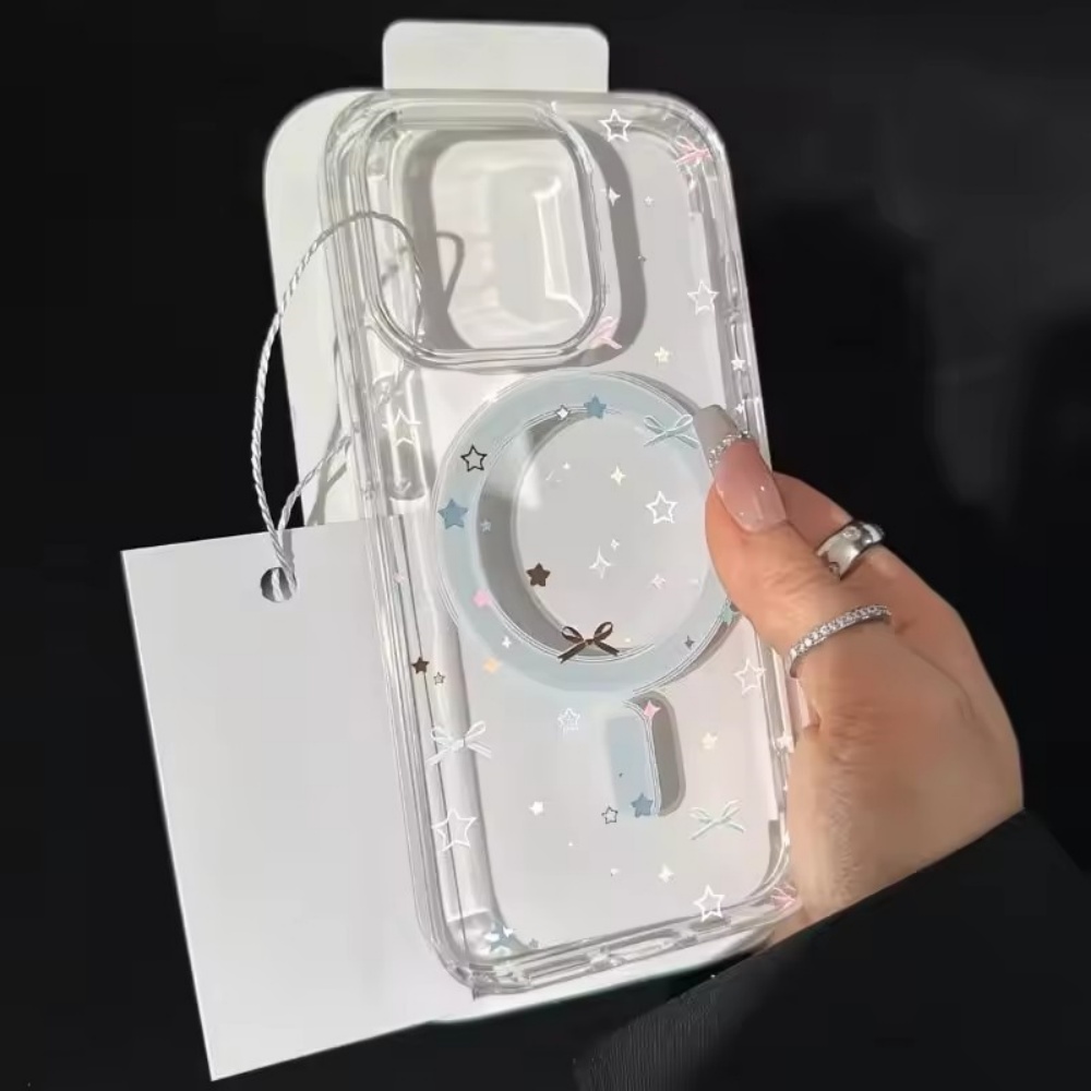 Star Bow Print Clear Phone Cas - Clear Shockproof Bumper Case ulasan dan harga