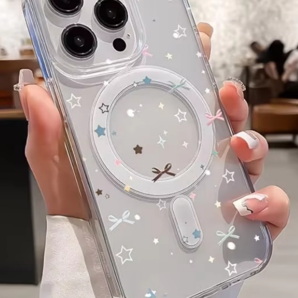 Star Bow Print Clear Phone Cas - Clear Shockproof Bumper Case ulasan dan harga