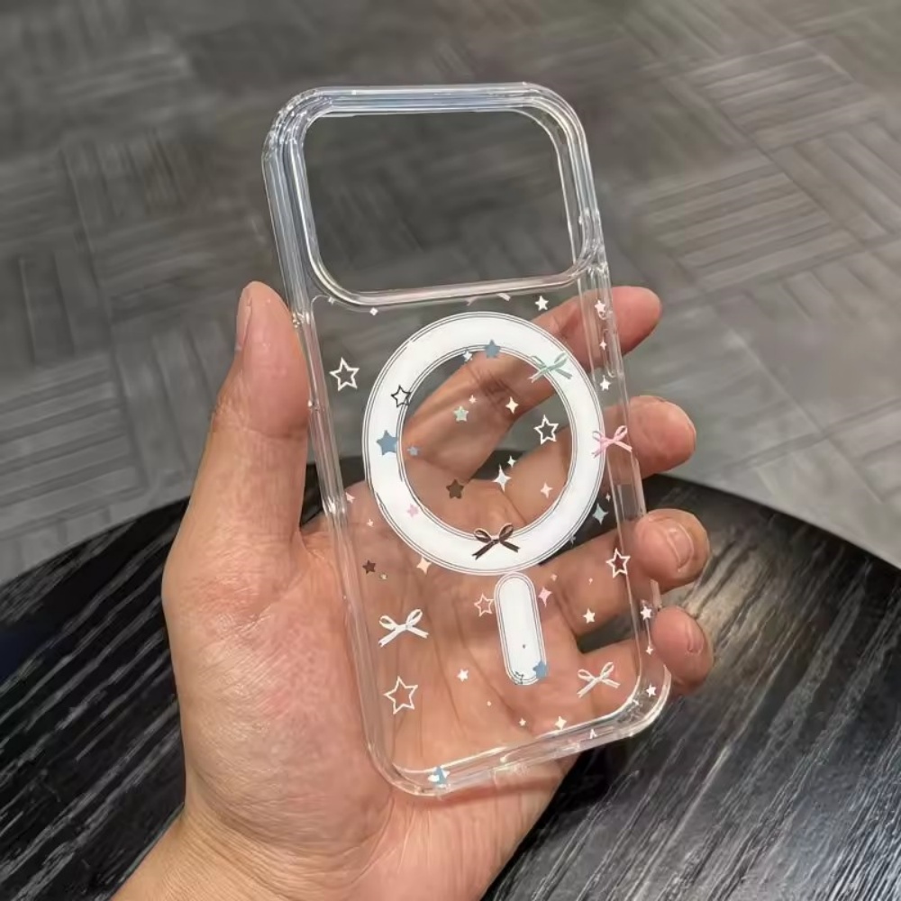 Star Bow Print Clear Phone Cas - Clear Shockproof Bumper Case ulasan dan harga