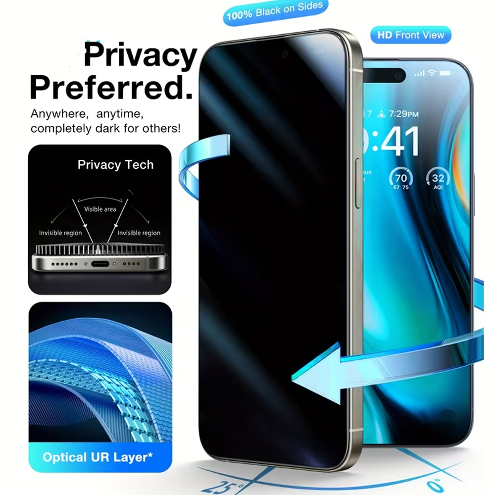1-3PCS Anti-Spy Privacy Temper - Anti Peek Privacy Tempered Glass ulasan dan harga