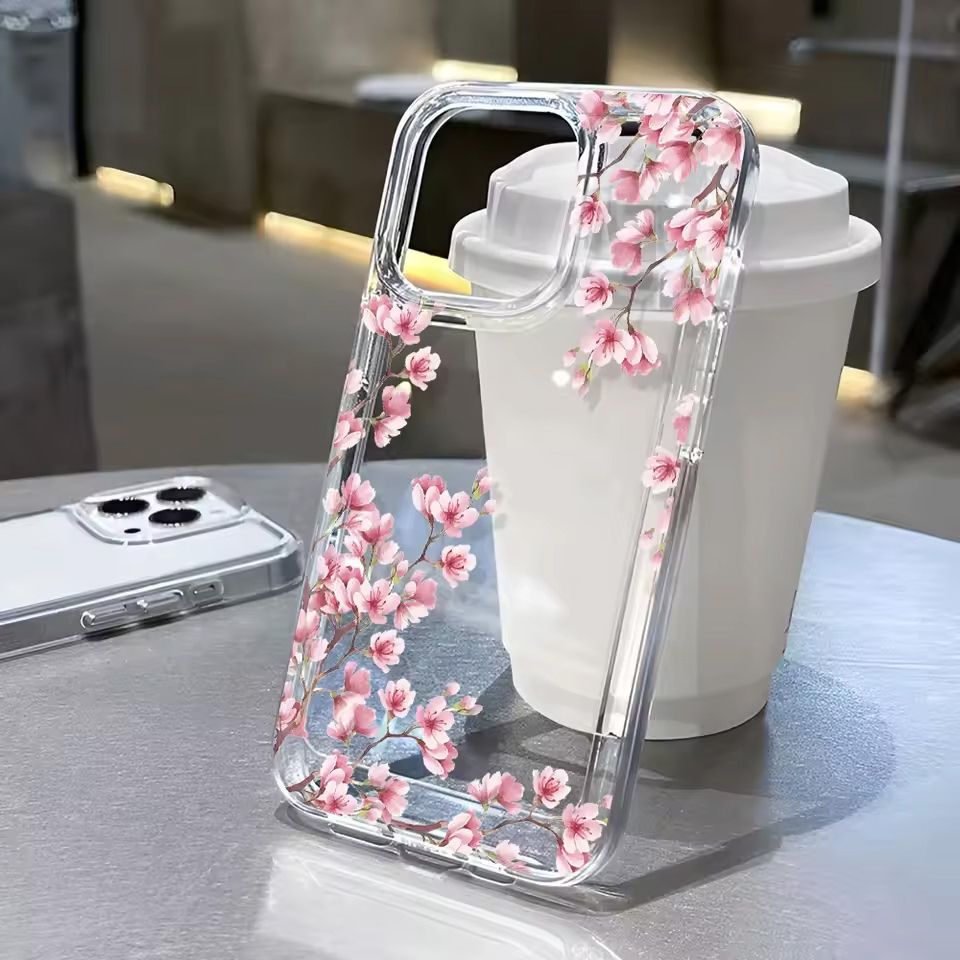 Girls Flower Clear Phone Case  - Clear Shockproof Bumper Case ulasan dan harga