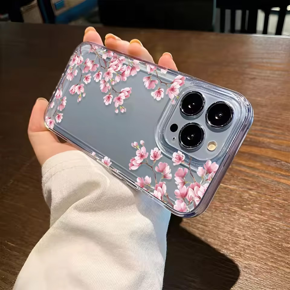 Girls Flower Clear Phone Case  - Clear Shockproof Bumper Case ulasan dan harga