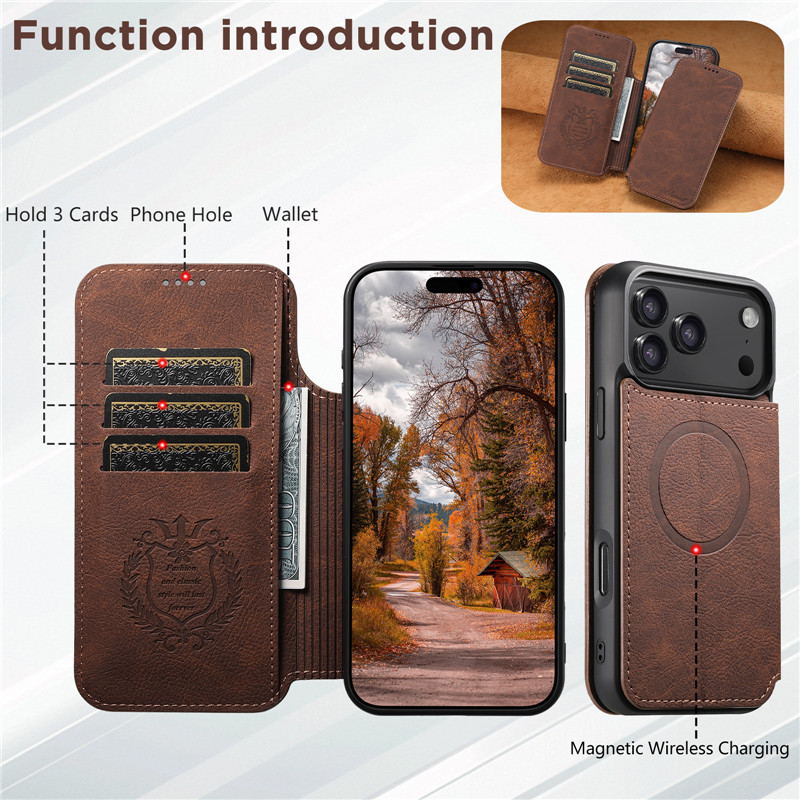 Retro Leather Wallet Flip Stro - Leather Wallet Card Holder Phone Cover ulasan dan harga