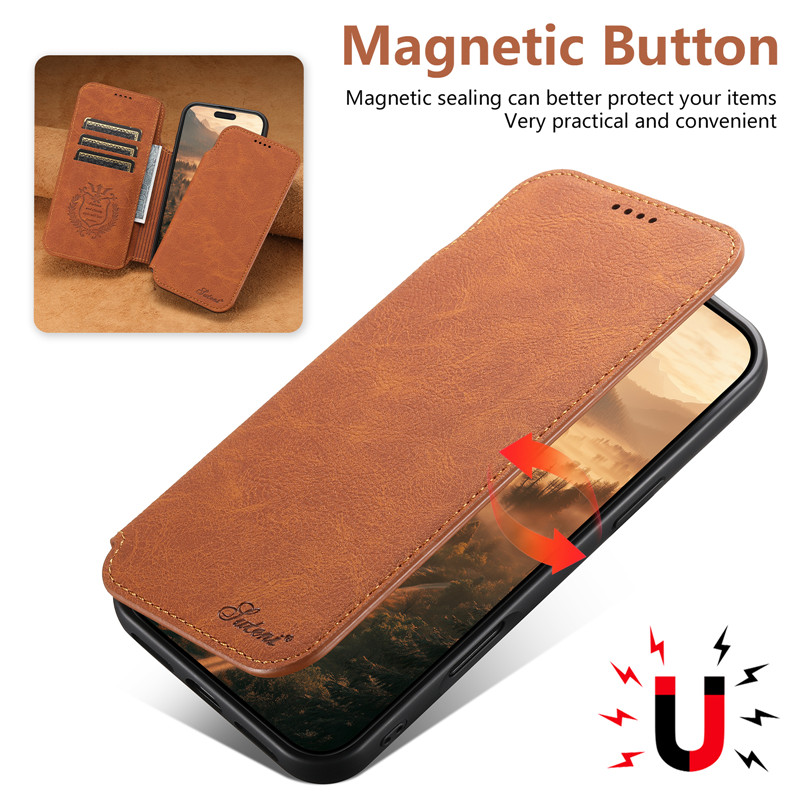 Retro Leather Wallet Flip Stro - Leather Wallet Card Holder Phone Cover ulasan dan harga