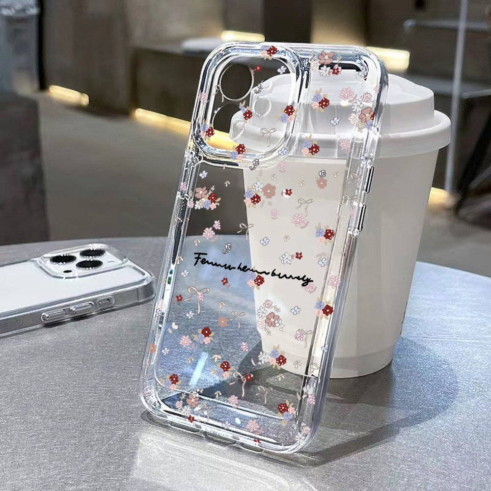 Mini Flower Phone Case For iPh - Clear Shockproof Bumper Case ulasan dan harga
