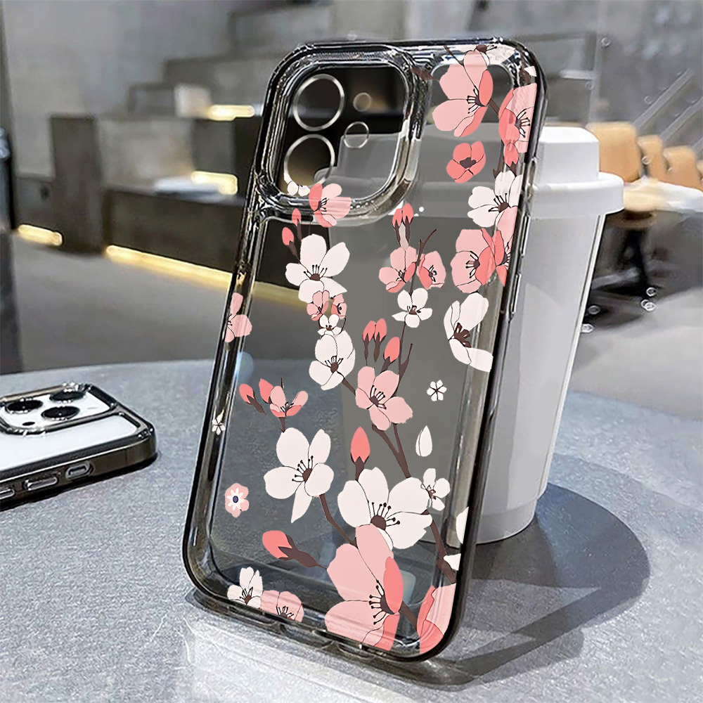 Mini Flower Phone Case For iPh - Clear Shockproof Bumper Case ulasan dan harga