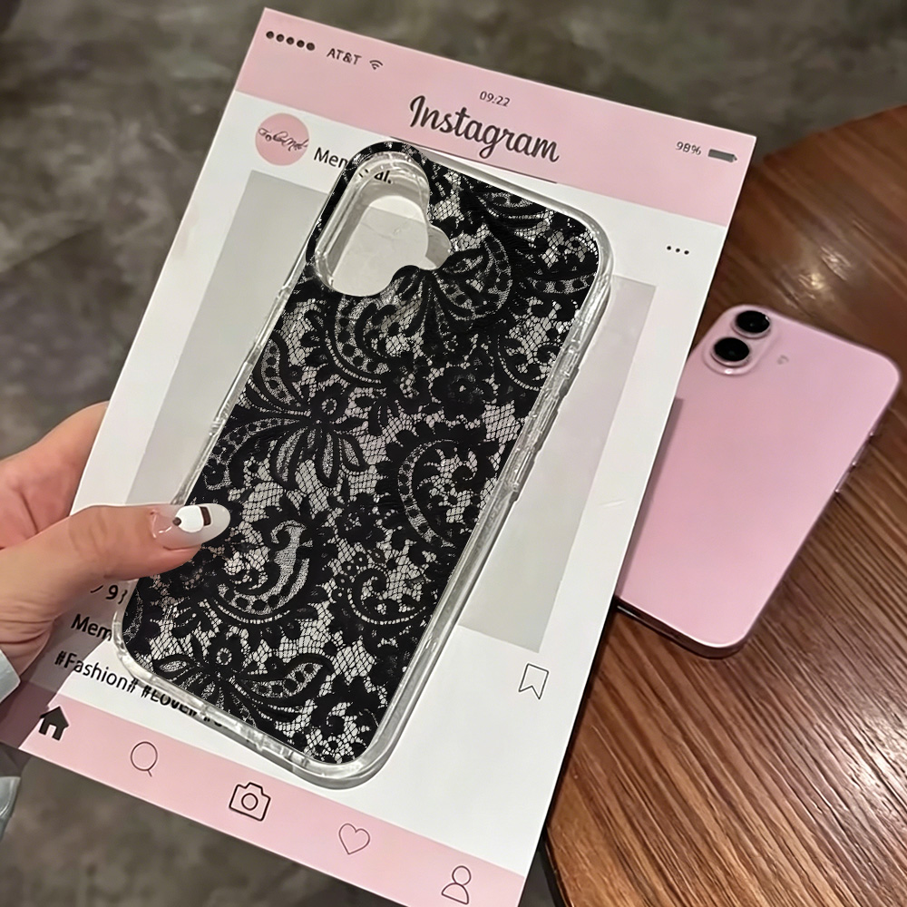 Lace Flowers INS Clear Phone C - Clear Shockproof Bumper Case ulasan dan harga