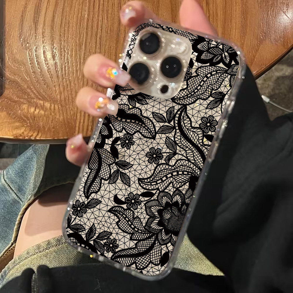 Lace Flowers INS Clear Phone C - Clear Shockproof Bumper Case ulasan dan harga